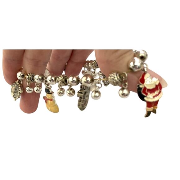 Christmas Jewelry Bundle 9 Earrings Bracelet Scarf Dangle Angel Santa Snow Man - Picture 11 of 16
